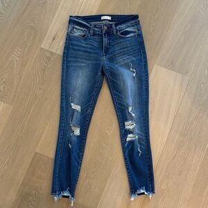 Altar'd State Dark Blue Distressed Skinny Jeans
